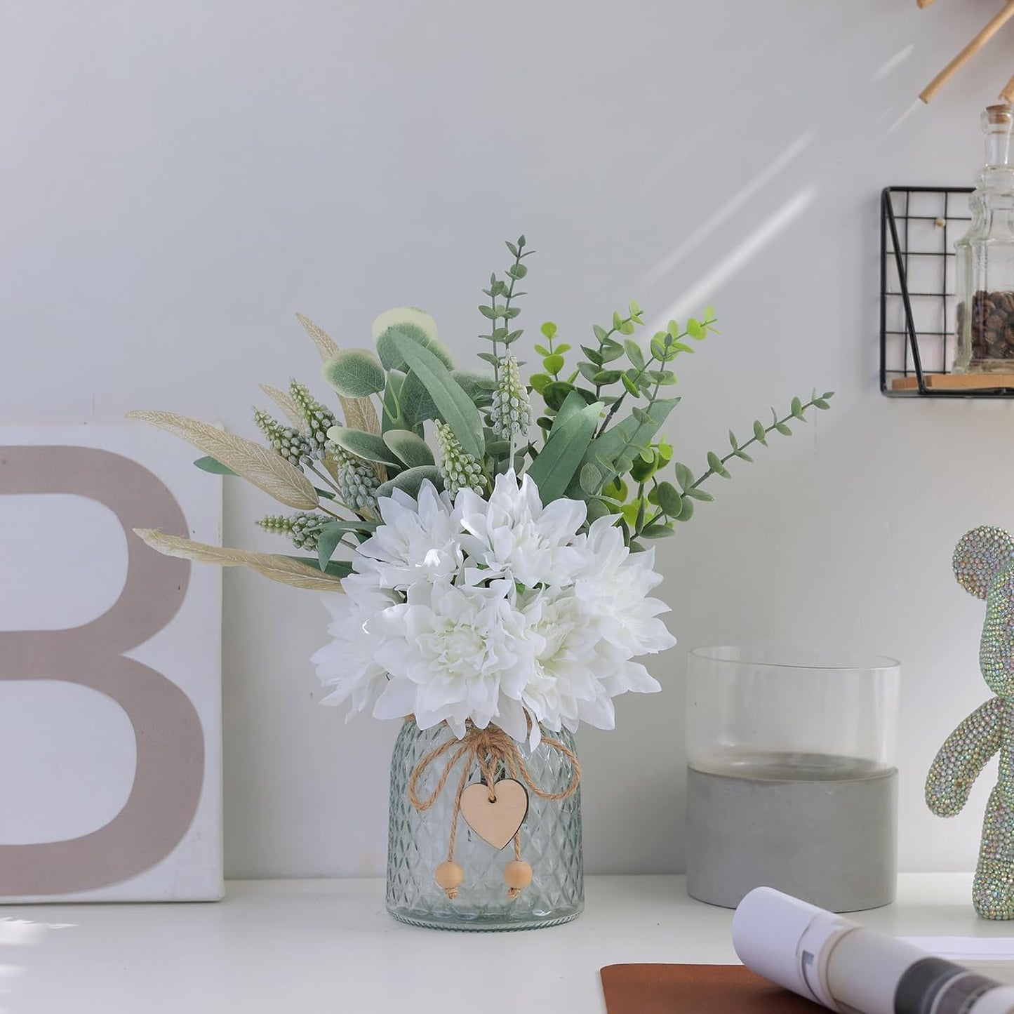 Faux Flowers with Vase